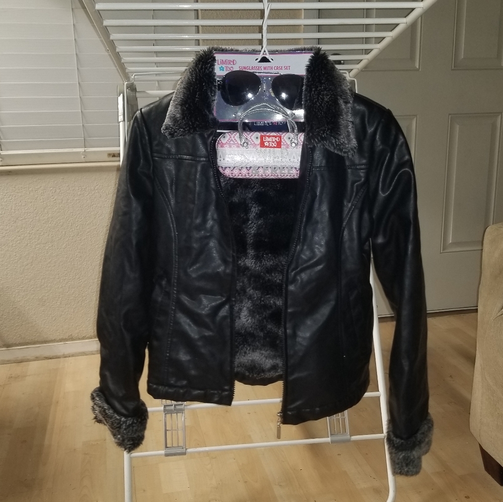 Limted Too Leather Jacket & Sunglasses Bundle